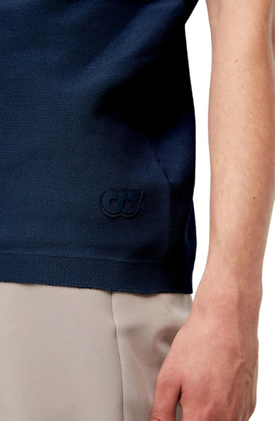 Shop Alphatauri Fosos Seamless Short Sleeve 3d Performance Knit Sweater In Navy