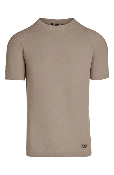 Alphatauri Fosos Seamless Short Sleeve 3d Performance Knit Sweater In Mud
