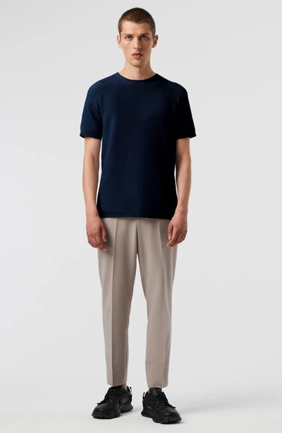 Alphatauri Fosos Seamless Short Sleeve 3d Performance Knit Sweater In Navy