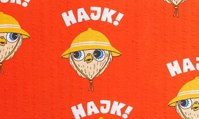 Shop Mini Rodini Kids' Hike Short Sleeve Organic Cotton Button-up Shirt In Orange