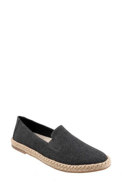 Shop Trotters Poppy Espadrille Flat In Black Text