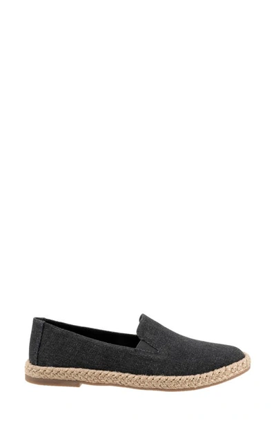 Trotters Poppy Womens Denim Boat Shoes In Black Text
