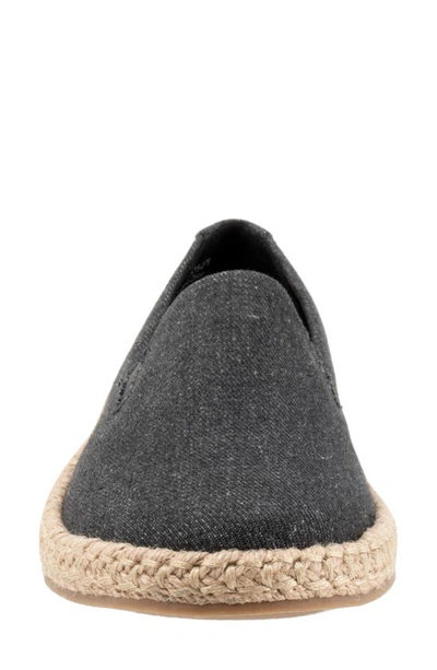 Trotters Poppy Womens Denim Boat Shoes In Black Text