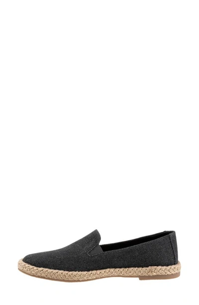 Trotters Poppy Womens Denim Boat Shoes In Black Text