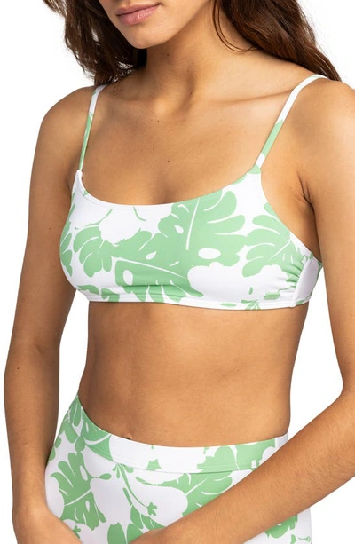 Shop Roxy Og Floral Bralette Bikini Top In Zephyr Green Og