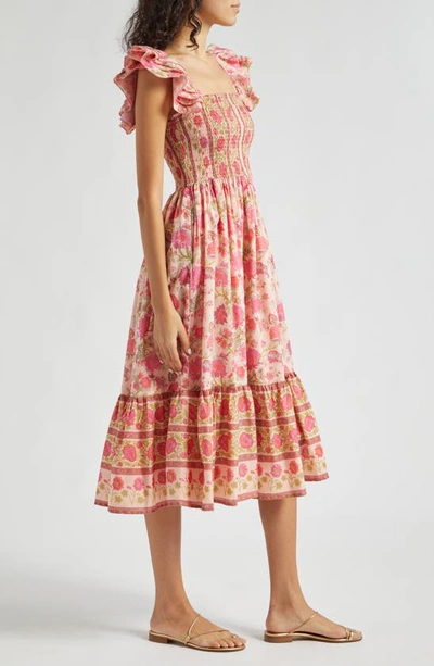 Mille Olympia Smocked Midi Dress In Desert Bloom