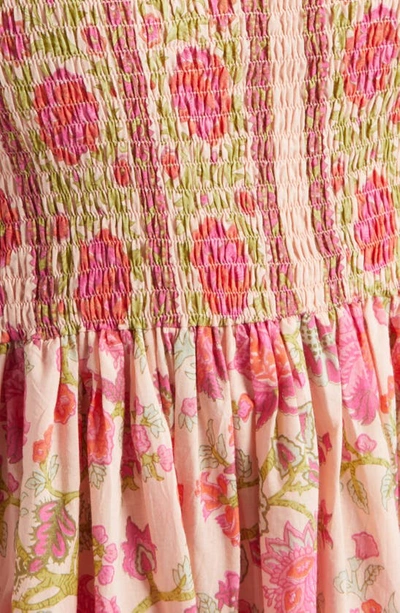 Mille Olympia Smocked Midi Dress In Desert Bloom