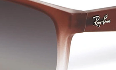 Shop Ray Ban Justin 54mm Rectangular Sunglasses In Gradient Brown