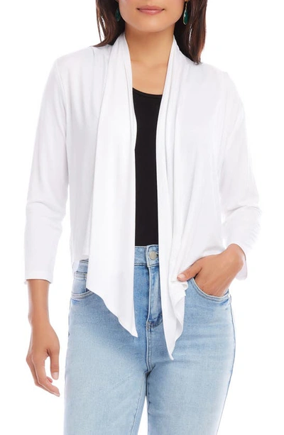 Shop Karen Kane Calli Draped Open Front Cardigan In Off White