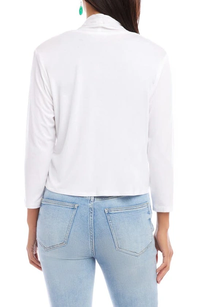 Shop Karen Kane Calli Draped Open Front Cardigan In Off White