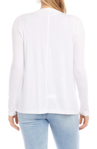 Shop Karen Kane Poppy Draped Open Front Cardigan In Off White