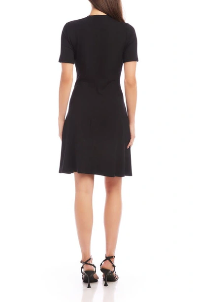 Shop Karen Kane Short Sleeve A-line Dress In Black