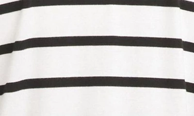Shop Karen Kane Stripe Asymmetric Hem Cardigan In White Black Stripe