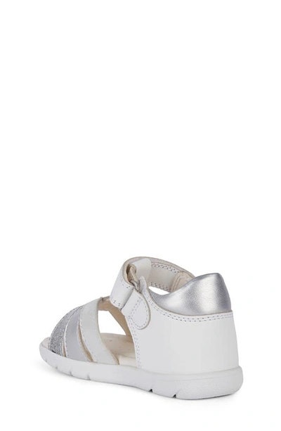 Shop Geox Kids' Alul Sandal In White Silver