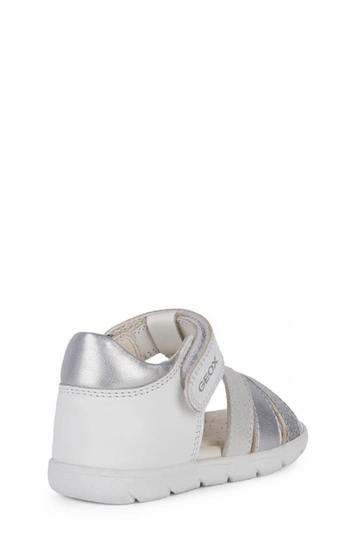 Shop Geox Kids' Alul Sandal In White Silver