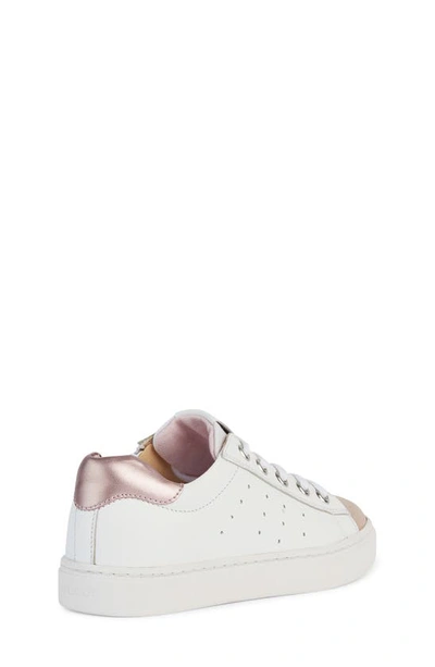 Shop Geox Kids' Nashik Sneaker In White Pink