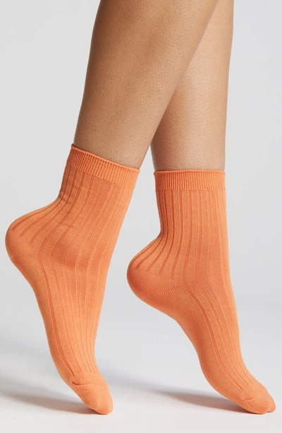 Shop Le Bon Shoppe Her Socks In Tangerine