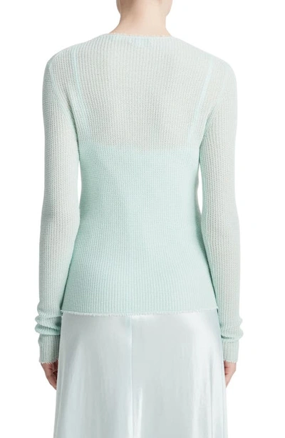 Shop Vince Fray Waffle Stitch Cashmere & Silk Top In Sea Star