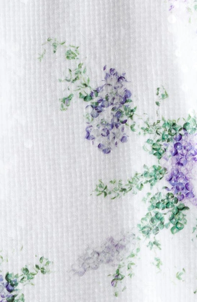 Shop Tanner Fletcher Gender Inclusive Joyce Floral Sequin Shirt In White Floral Sequin