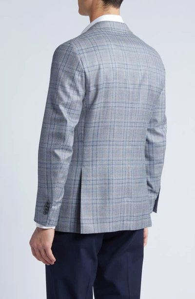 Shop Peter Millar Tailored Fit Plaid Wool, Silk & Linen Blend Sport Coat In Grey