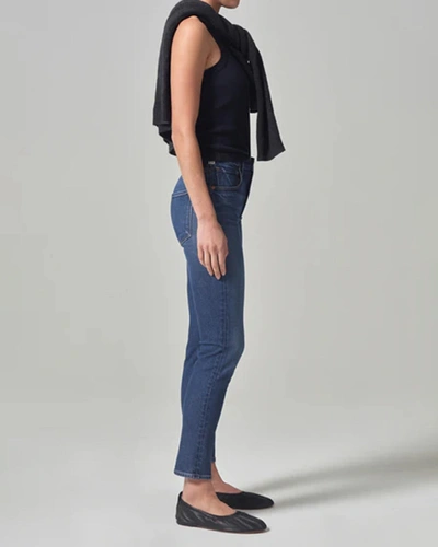 Shop Citizens Of Humanity Isola Straight Crop In Dark Wash Denim