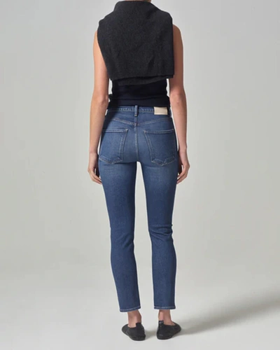 Shop Citizens Of Humanity Isola Straight Crop In Dark Wash Denim