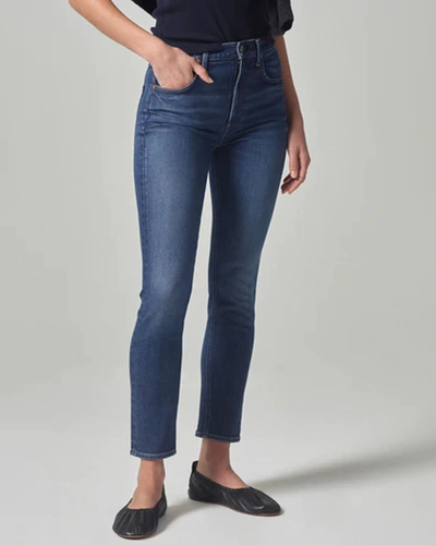 Citizen Of Humanity Isola Straight Crop In Dark Wash Denim