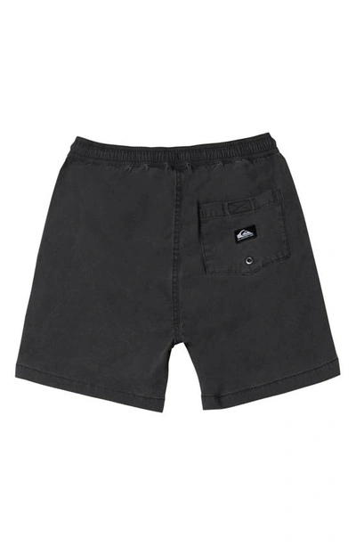 Shop Quiksilver Kids' Taxer Stretch Cotton Poplin Shorts In Black