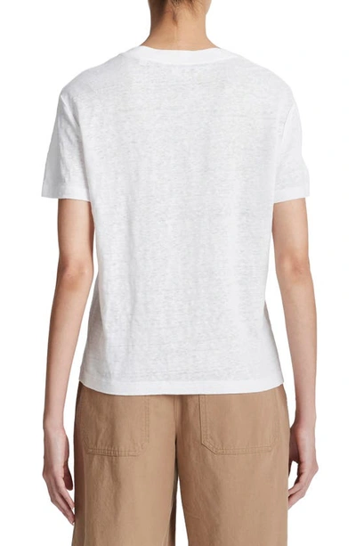Shop Vince Crewneck Linen T-shirt In Optic White