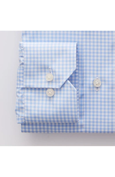 Shop Emanuel Berg Check Cotton Poplin Button-up Shirt In Light Pastel Blue