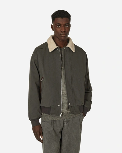 Shop Cav Empt Wool Boa Inner Zip Jacket Charcoal In Black