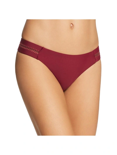 Shop Pilyq Womens Hipster Stitched Bikini Swim Bottom In Red
