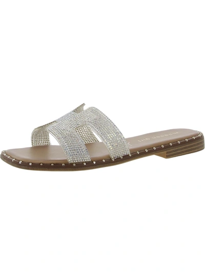 Shop Madden Girl Helm Womens Rhinestone Slip-on Slide Sandals In Multi