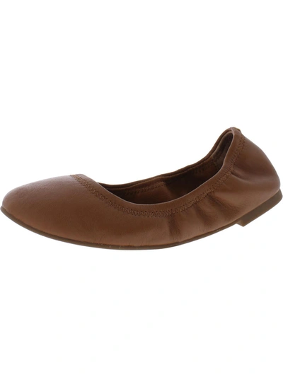 Shop Guguyeah Womens Leather Slip On Ballet Flats In Brown