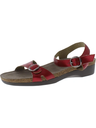 Shop Munro Womens Ankle Strap Open Te Wedge Sandals In Red