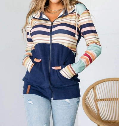 Shop Ampersand Ave Fullzip Sweatshirt In One Day At A Time In Multi