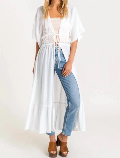 Lush Andreia Lace Duster In White In White