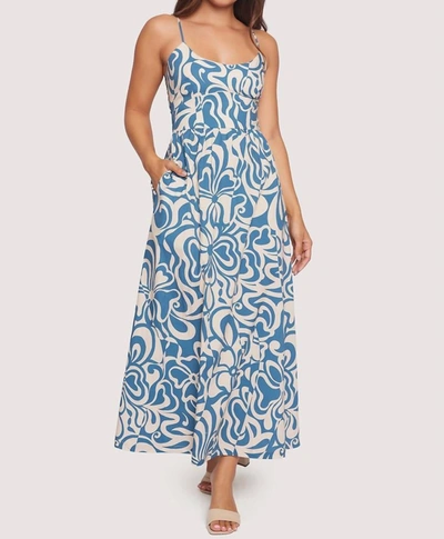Shop Lost + Wander Milos Cove Maxi Dress In Blue/white Floral In Multi