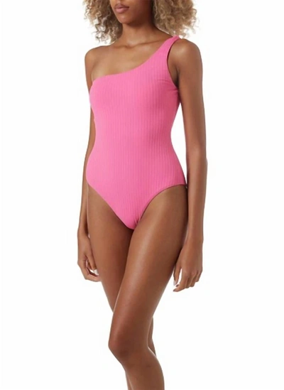 Shop Melissa Odabash Palermo Ribbed Swimsuit In Hot Pink