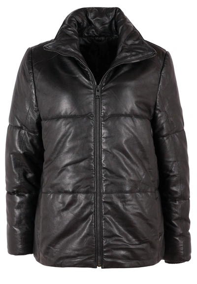 Shop Mauritius Quilted Leather Jacket In Black