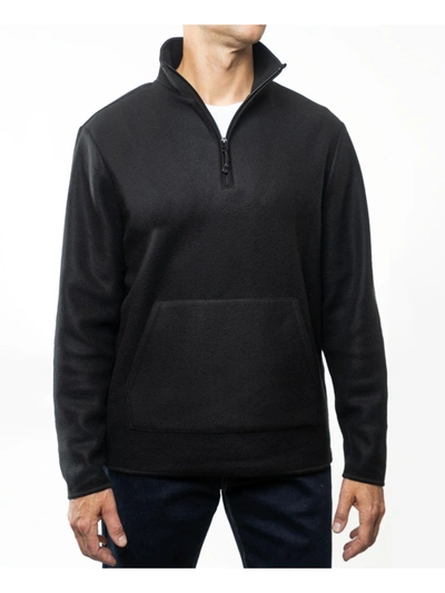 Shop Lazer Mens Fleece 1/4 Zip Sweatshirt In Black