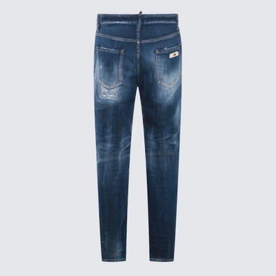 Shop Dsquared2 Dark Blue Cotton Denim Jeans