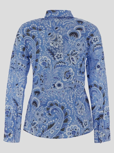 Shop Etro Shirt In Stampafondoazzurro