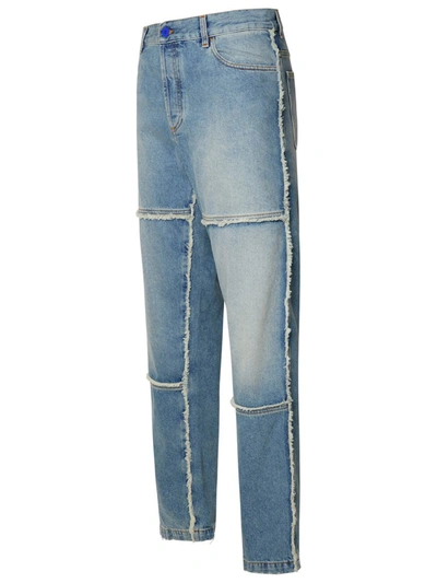 Shop Marcelo Burlon County Of Milan Blue Cotton Blend Jeans