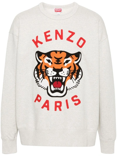 Shop Kenzo Lucky Tiger Sweatshirt In Grey