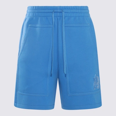 Shop Mackage Blue Cotton Shorts In Celestial Blue