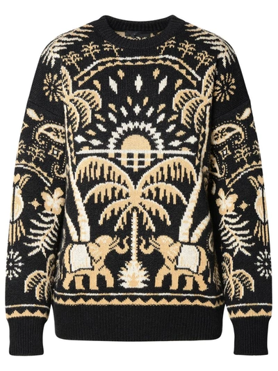 Shop Alanui Black Wool Blend Sweater