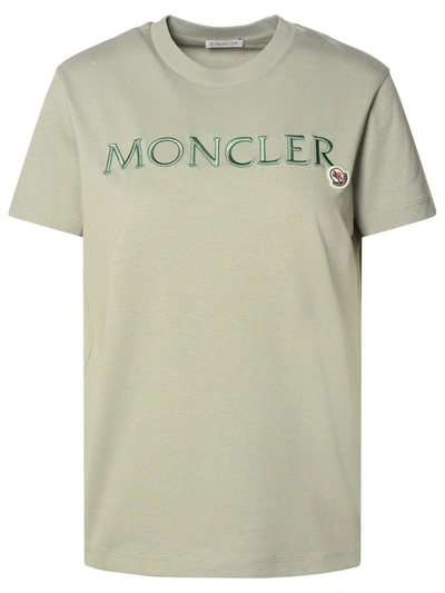 Shop Moncler Green Cotton T-shirt