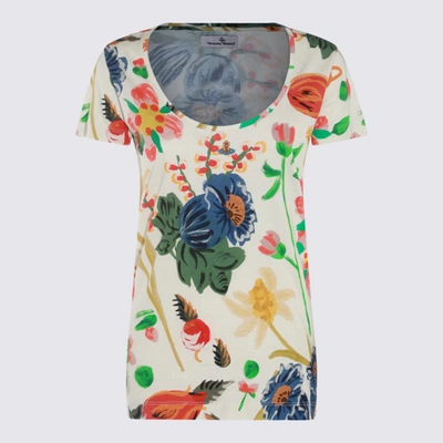 Shop Vivienne Westwood Cream Multicolour Cotton T-shirt In Folklore Flower
