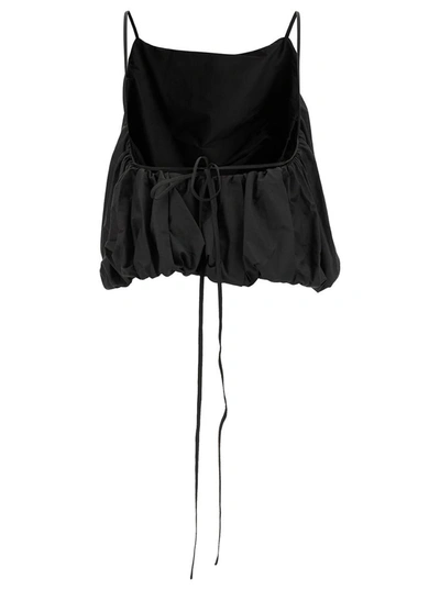 Shop Low Classic Black Voluminous Top With Open Back In Cotton Blend Woman